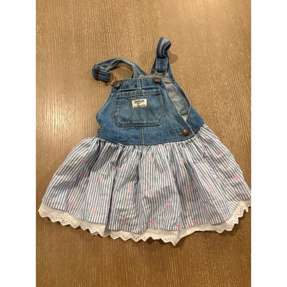 Girls 3T Dress Overall Lot OshKosh Old Navy Tulle Denim 3Pc Bundle